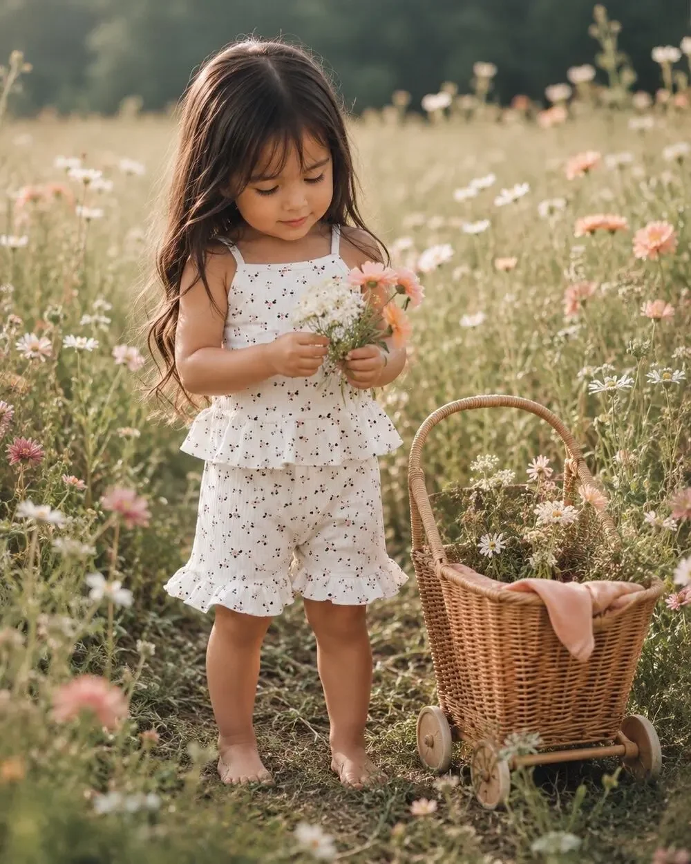 New Darling 2pc Floral Frill Peplum + Shorts Set 3T/4T